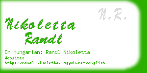 nikoletta randl business card